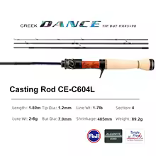 【¥6,023】PURELURE CREEK DANCE トラウトロッド CE-C604L 特別割引-アリエク特価アラート