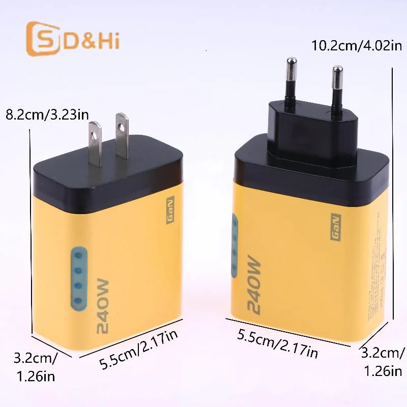 5 In 1 240W GaN USB C Charger Multi Ports High Speed USB Charging Adapter Quick Charging Phone Charger Power Adapter EU/US Plug
