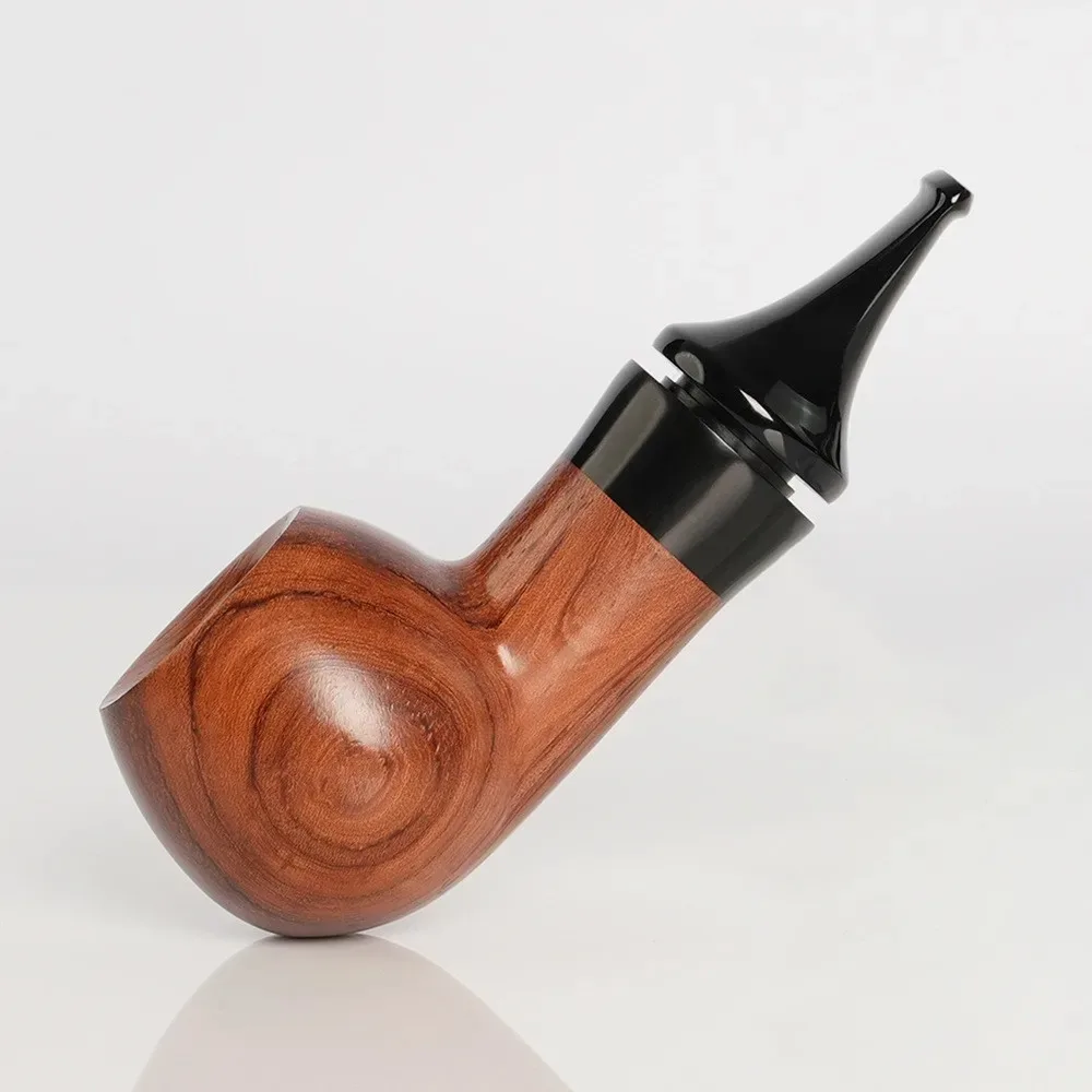 Portable Rosewood Tobacco Pipe Cavity Pipe Channel Pipe Short Cigarette Holder Design Hold It on Your Lower Lip