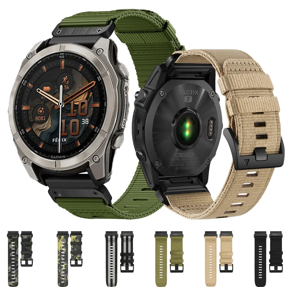 

QuickFit 22 мм 26 мм спортивный ремешок для часов Garmin Fenix 8 E Fenix8 47 мм 51 мм 965 955 7X 7 6X 6 Сменный холщовый ремешок-браслет