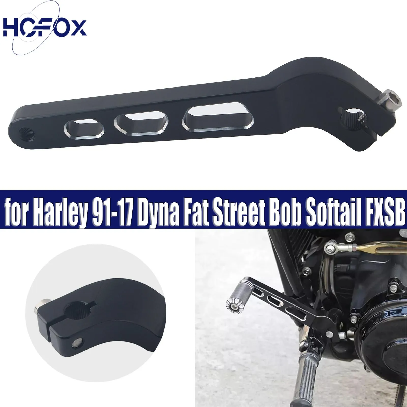 

Motorcycle Heel Toe Gear Shifter Shift Lever Aluminum for Harley 1991-2017 Dyna Fat Street Bob Softail FXSB