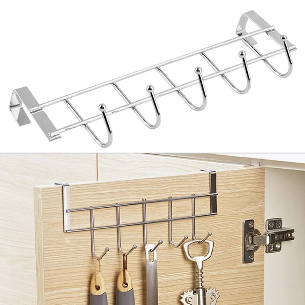 Hochbelastbarer Kleiderbügel für Zuhause mit 5 Haken, Handtuchhalter, Türhaken, Badezimmer-Organizer