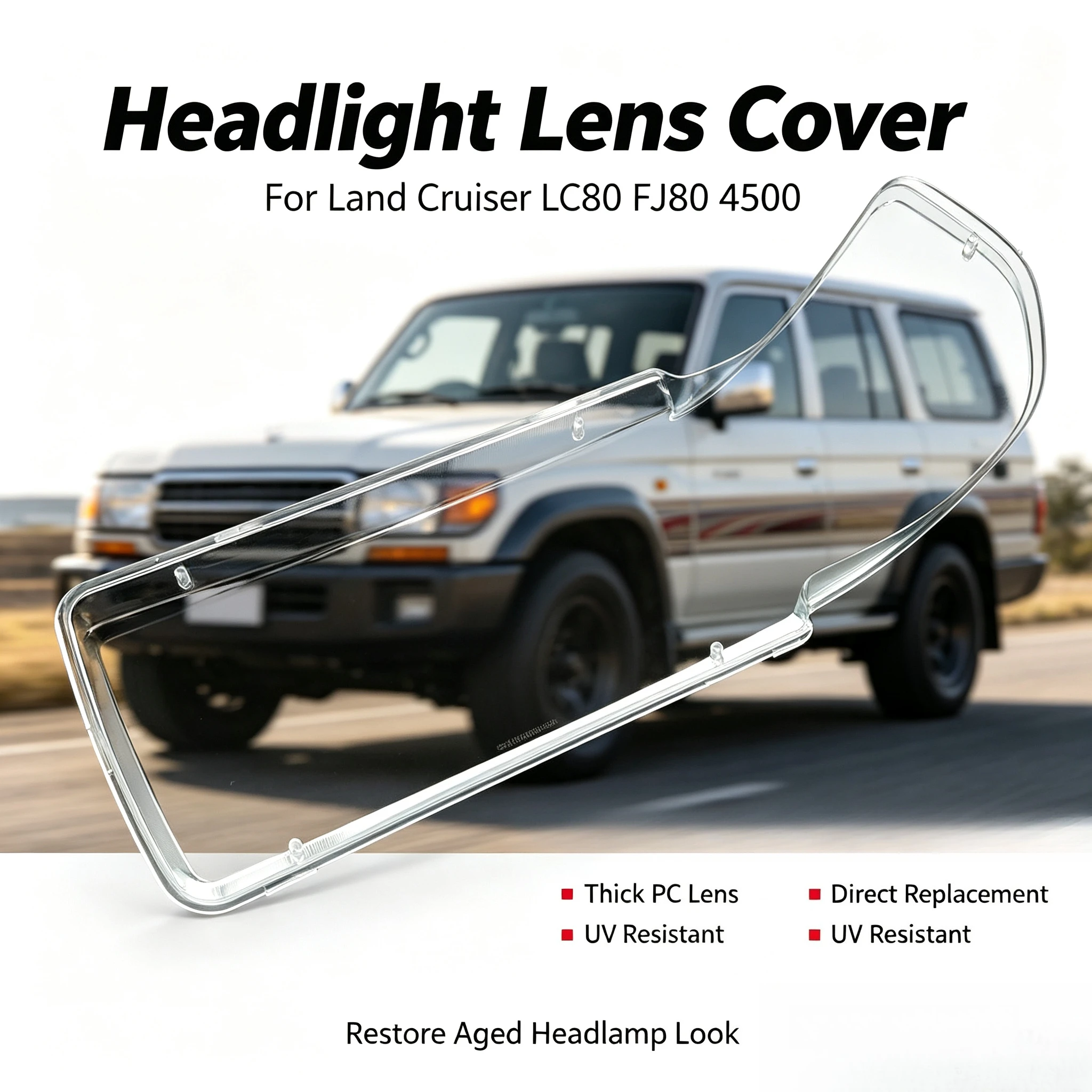 Moggic Gravel Resistant Headlight Housing Cover For Toyota Land Cruiser 4500 LC80 FJ80 Single Left Right Headlamp Repair