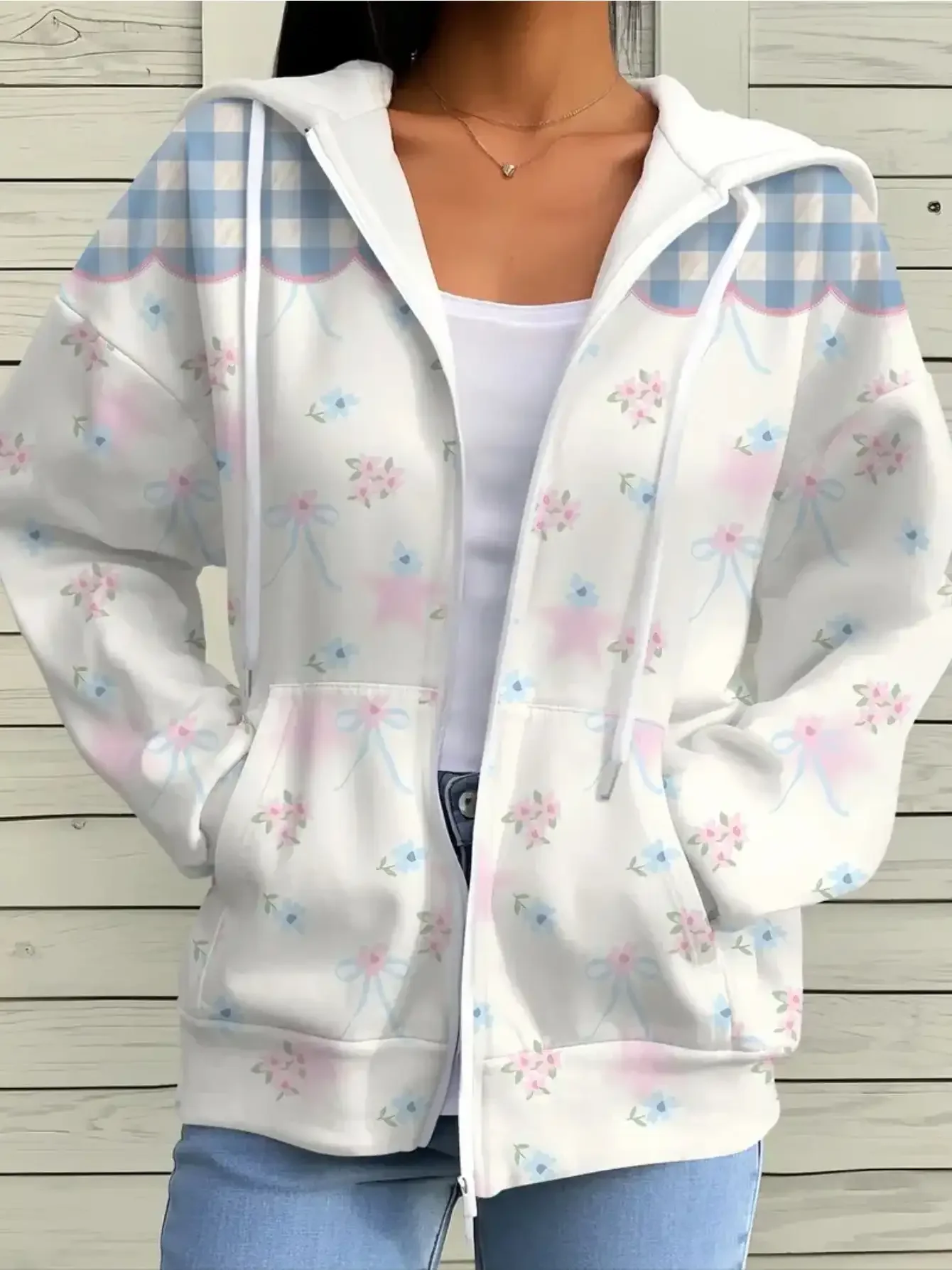 

2026 New Women's 3D Printed Zipper Hoodie - sisters and seekers hoodie Loose Autumn/Winter Coat