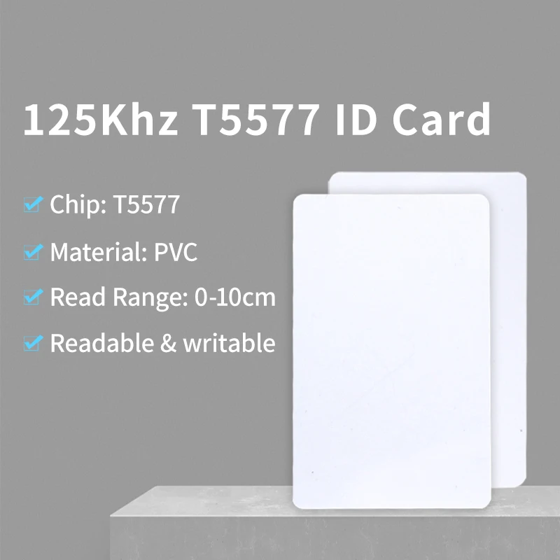 10pcs T5577 125kHz RFID ID Cards Copy Readable Writable RFID Cards Token Tag Key Card for Access Control System and Attendance