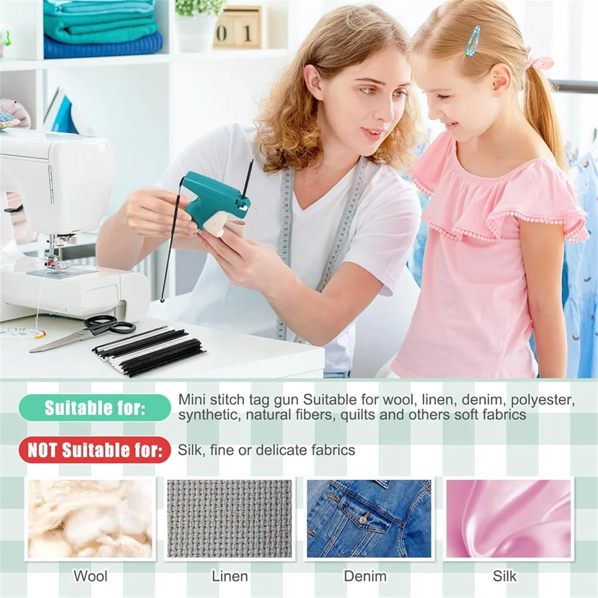 ABKO-Micro-Tagging Gun Fasteners Kit 0.13 بوصة علامة بندقية عبوات 0.18 بوصة غرامة العلامات بارب 0.21In السحابات لمسدس علامة الغرزة