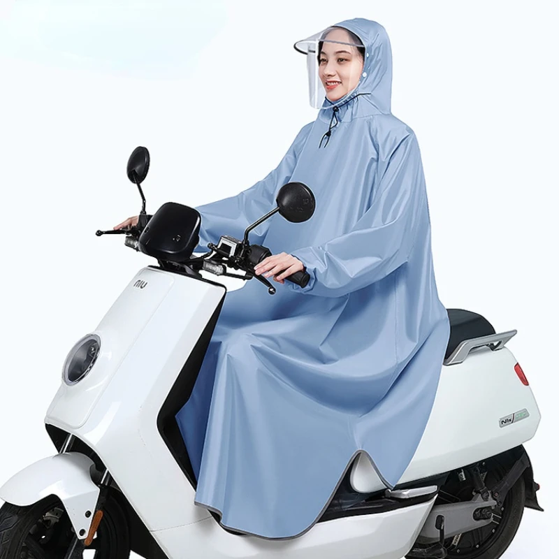 Oxford Rain Poncho with Sleeve Fashion Long Siamese Single Raincoat with Hooded Motorcycle Ridding Rain Coat for Women/Men