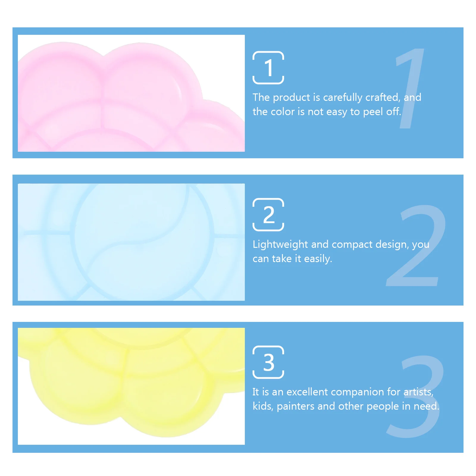 

100Pcs Color Mixing Plate Plastic Pallets for Artists Students Kids Painting Tools Watercolor Pigment Trays Craft Projects