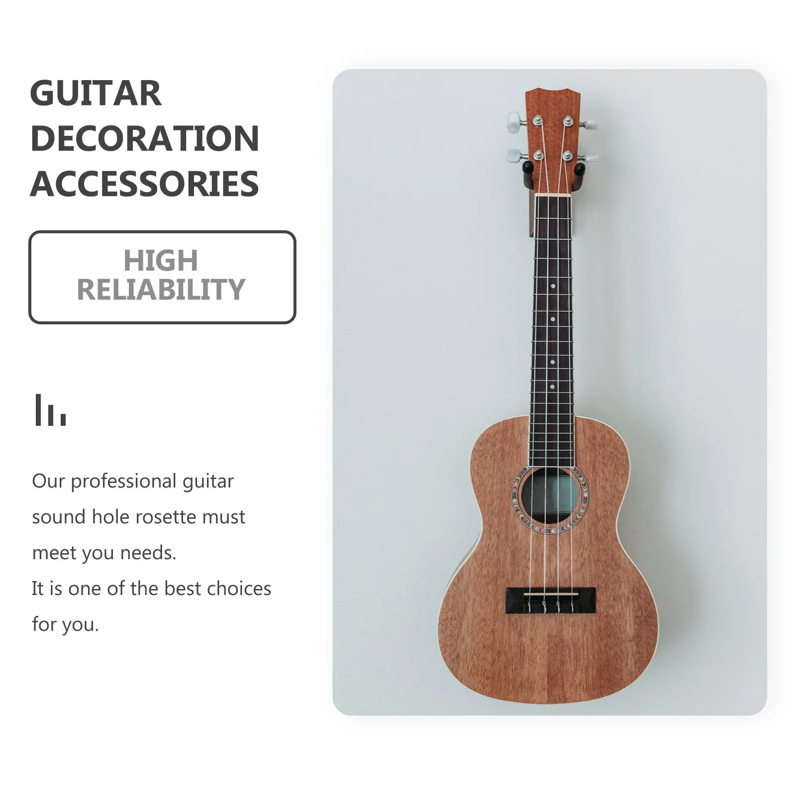 Guitar Sound Hole Ring Decal Inlay Sticker for Acoustic Classical Guitar Solid Veneer Wooden Rosette Polished Surface Unique