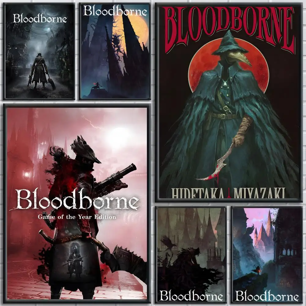 Game B-Bloodborne Painting Calligraphy Wall Art Canvas Poster Premium Home Decor Print for Living Room Bedroom