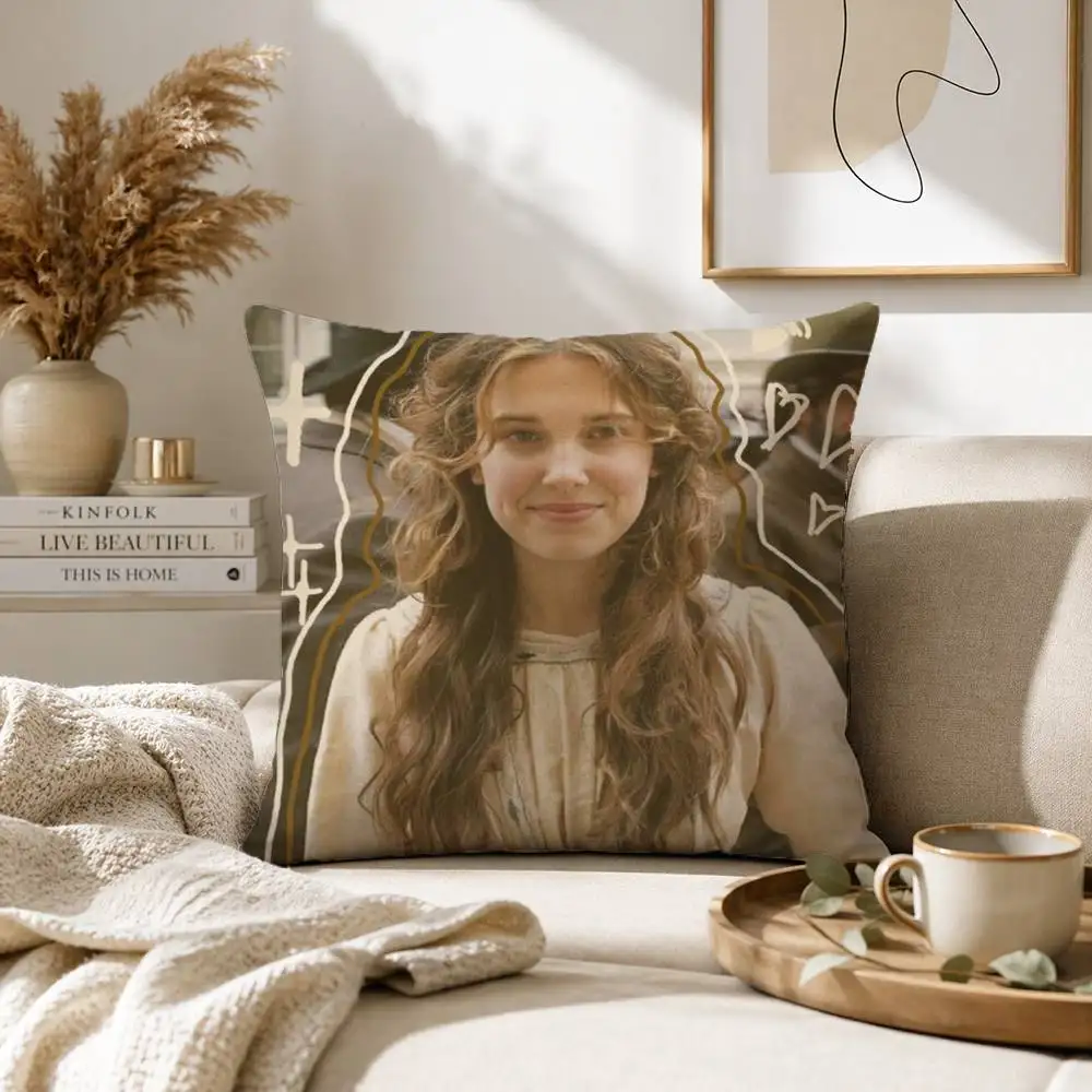 Millie Bobby Brown Pillow Case for Sofa Living Room Home Office Decor Protective Cover view 6