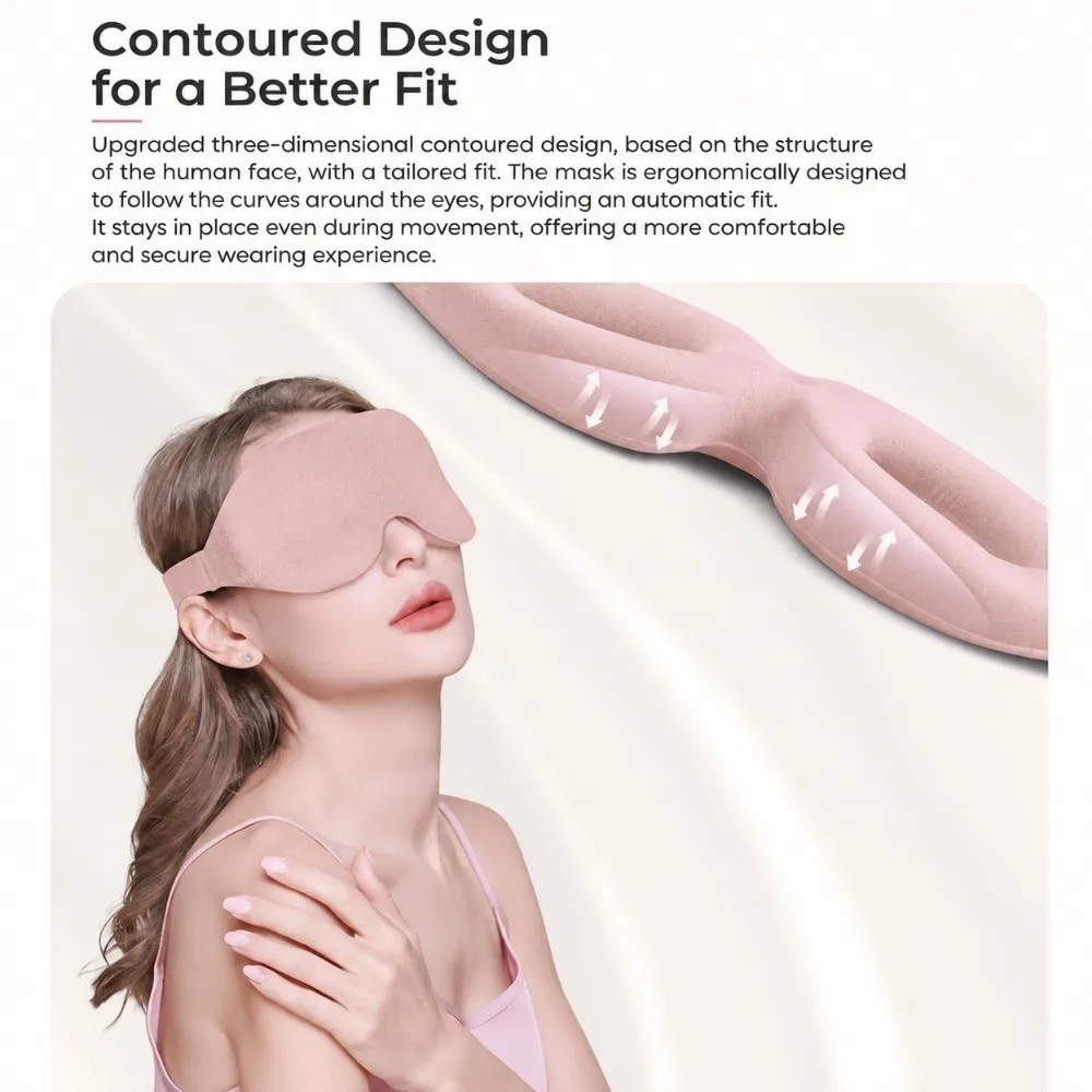 Sleeping Aid Breathable 3D Eye Mask Zero Pressure Super Soft Sleep Mask Full Shading Adjustable Nap Mask Men