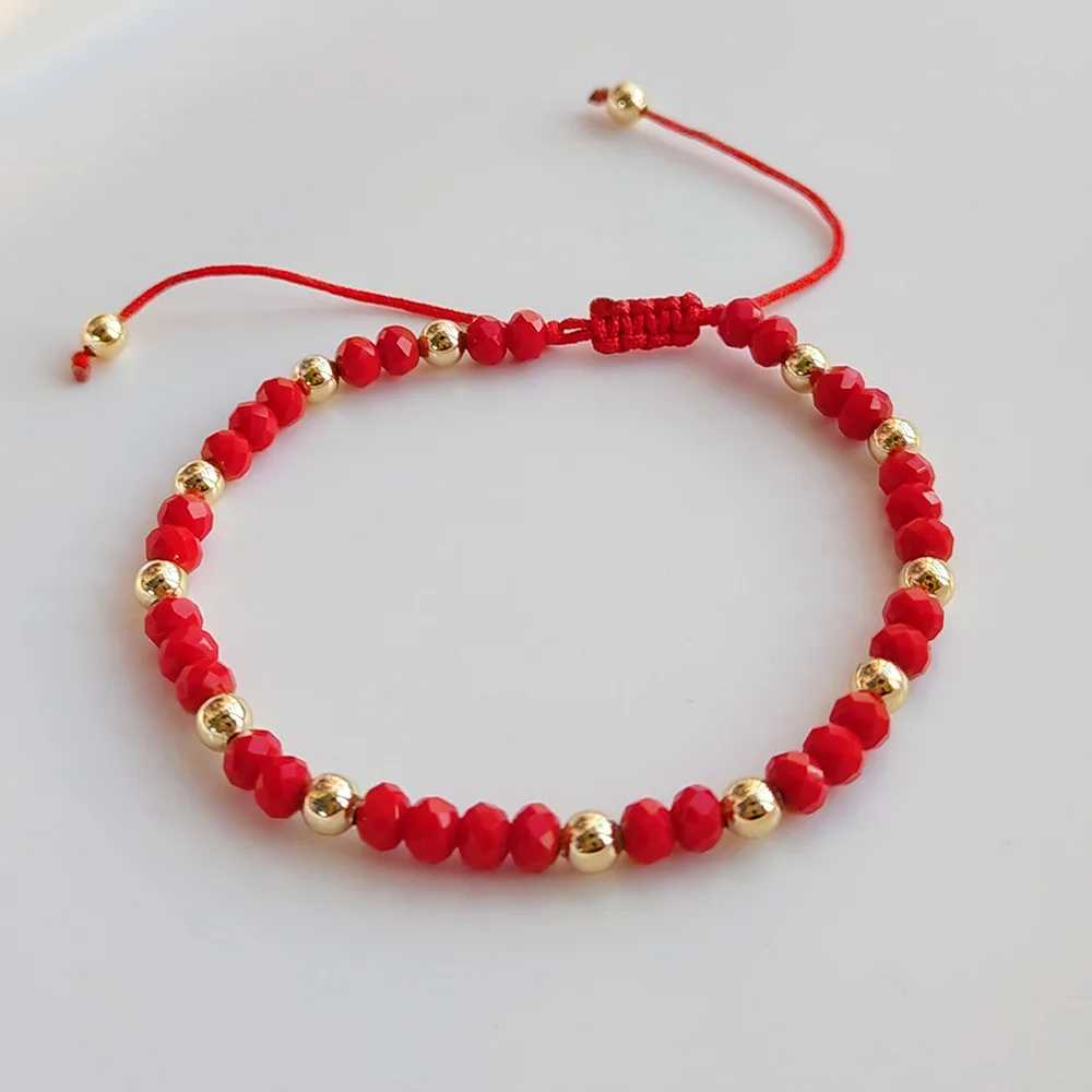 Multi-Color Crystal Beaded Bracelets wholesale Fashion Jewelry Strand Bracelet for Women Adjustable Pulseras Mujer Moda