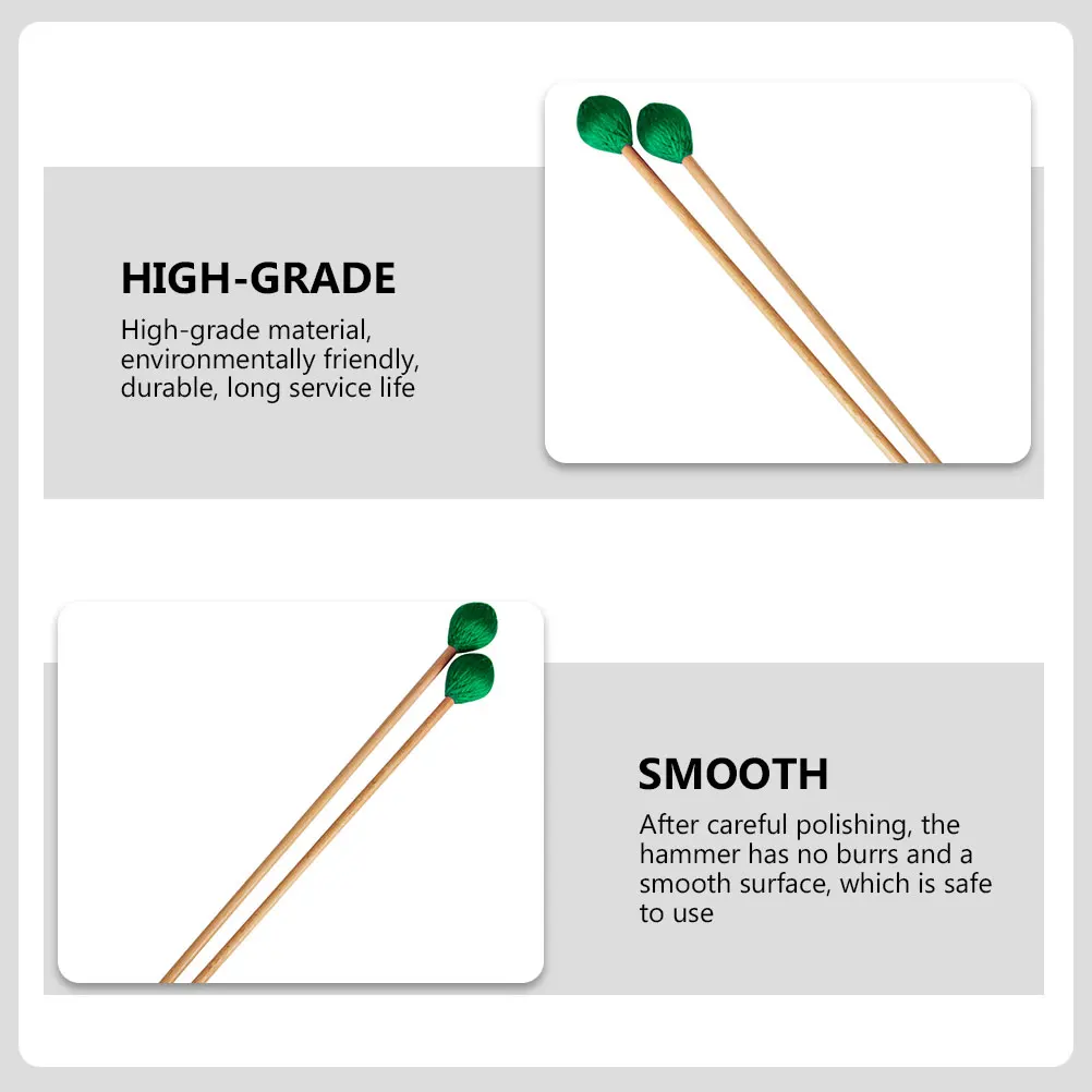 

2Pcs Xylophone Mallets Strong Marimba Hammers with Fine Craftsmanship Ideal for Beginners and Pros Safe Smooth Non-Cracking