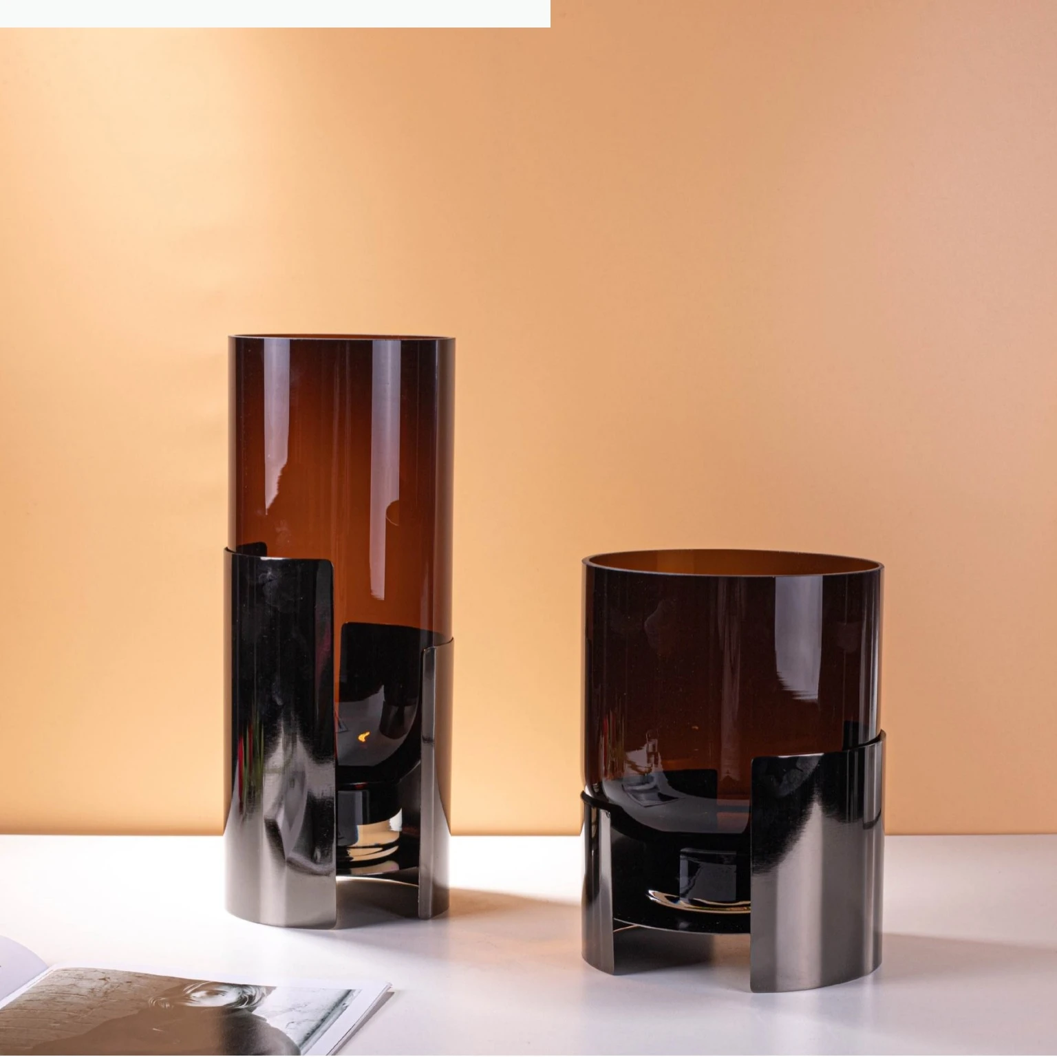 Glass Vase Double Layer Glass Container Floral Arrangement Accessories Terrarium Room Decoration Accessories