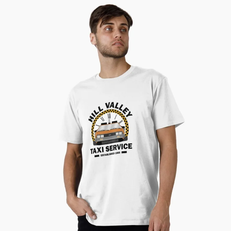 

Hill Valley Taxi 0324 Back To The Future Retro Sic Fi Gift t shirt Vintage Time Machine DeLorean Graphic Clothes Large size Tops