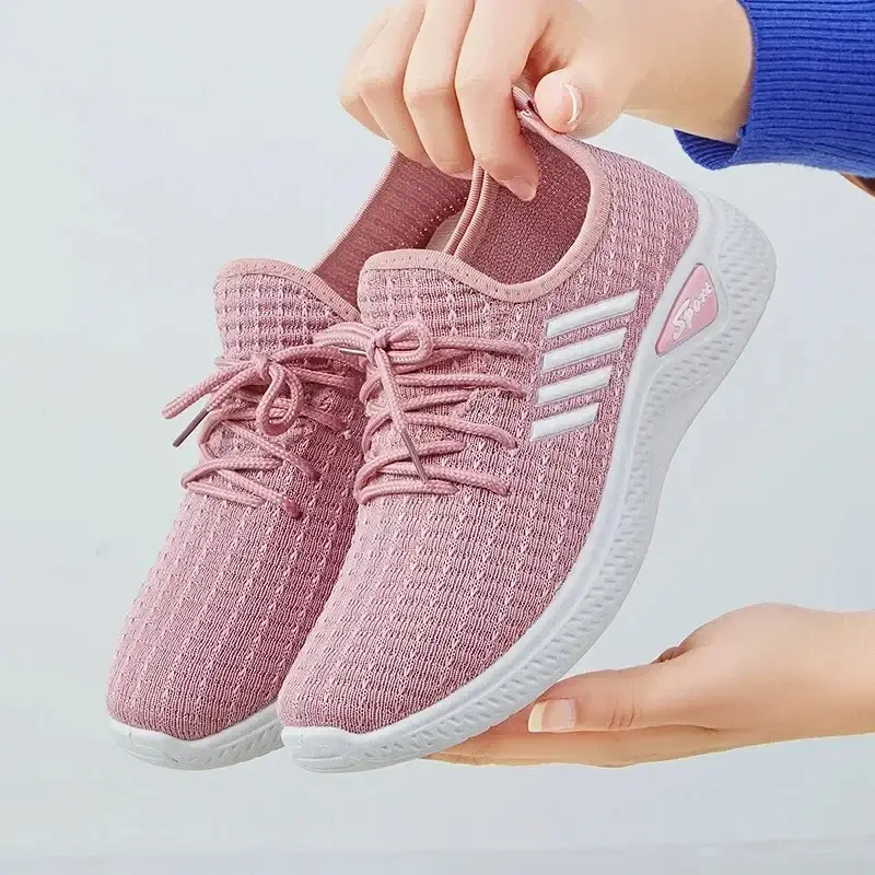 Tênis de corrida feminino adulto tênis net sapatos confortáveis tênis macios para mulher respirável sapatos casuais
