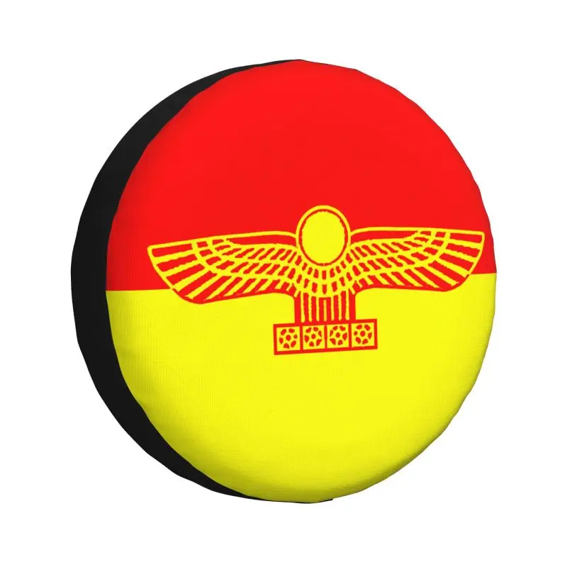 Aramean Suryoyo Flag Spare Tire Cover for Jeep Ancient Aram SUV RV Camper Car Wheel Protectors Accessories 14
