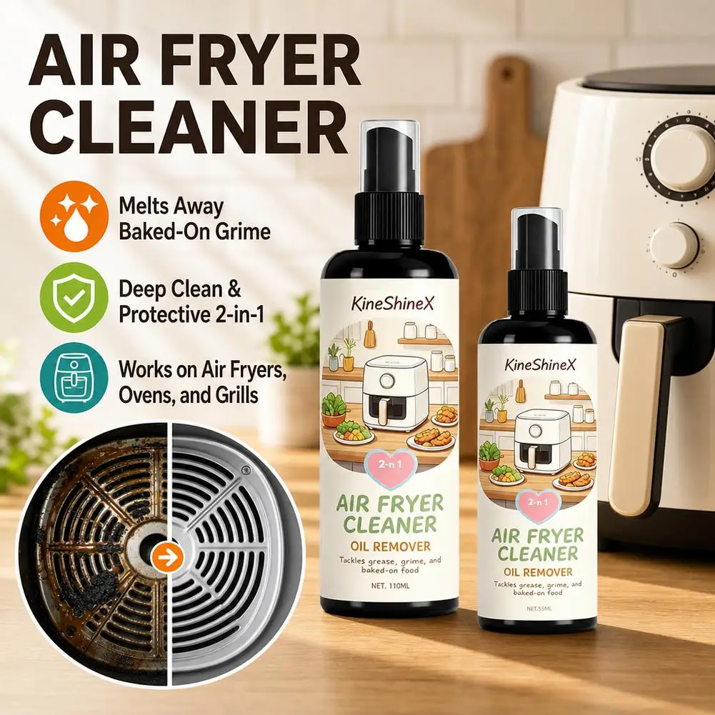 Air Fryer Cleaner,Powerful Oven Grease Remover Spray - High-efficiency Range Hood Cleaner, Easy-to-apply Wipe-off Grease Remover