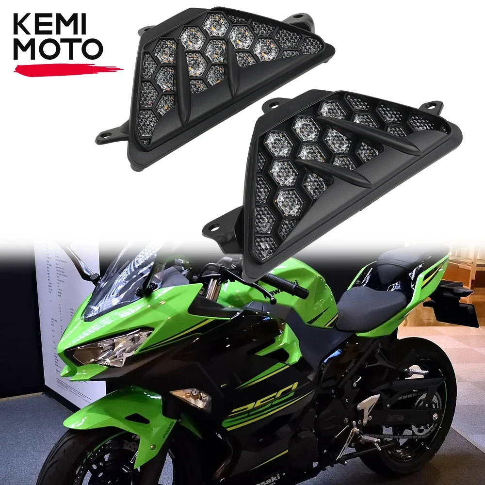 LED Turn Signal For KAWASAKI Ninja400 NINJA 250 300 400 650 ZX6R ZX636 ER6F EX650 2023 Motorcycle Indicator Light Lamp Flasher