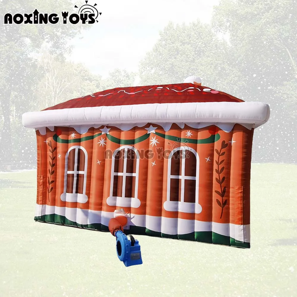 Giant Inflatable Christmas Candy House 5x4M Santa party Tent with Blower for Festival Advertising Decoration Events