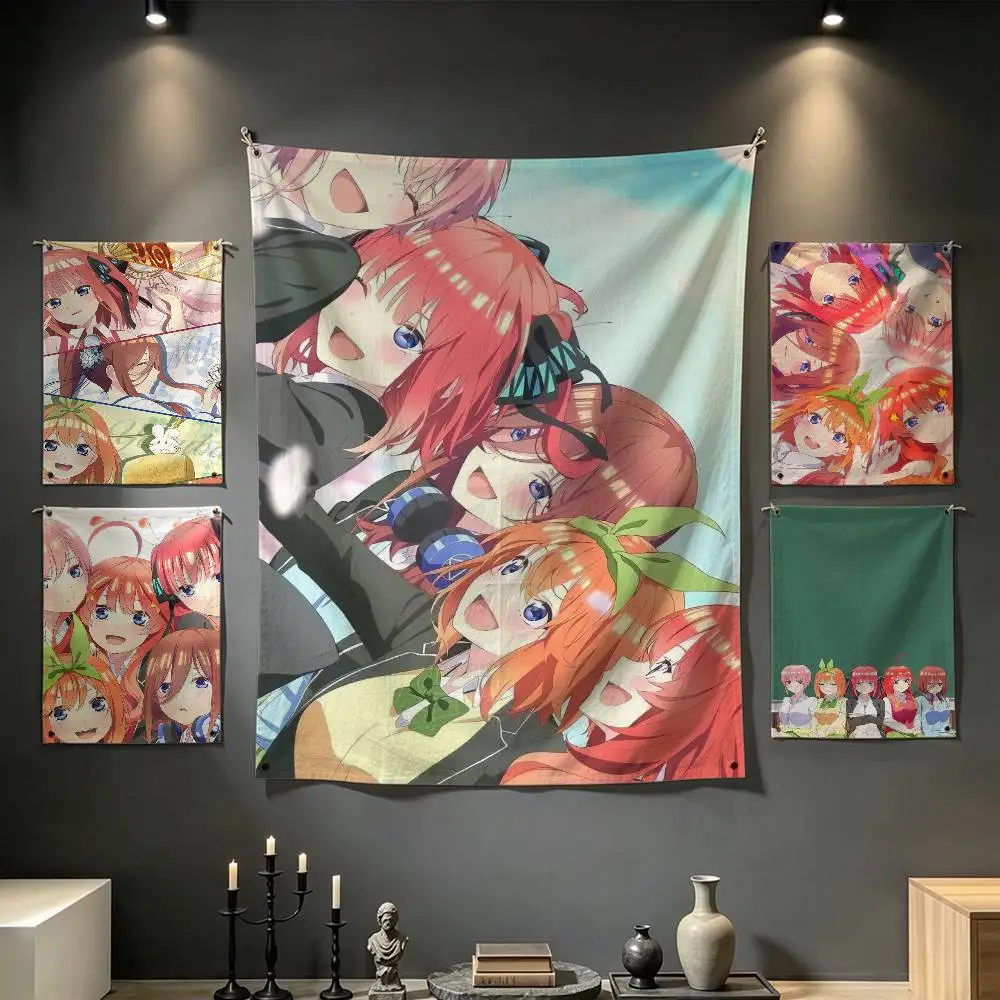 T-The Q-Quintessential Quintuplets Anime Tapestry Tropical Ocean Wall Hanging for Bedroom Living Room Dorm Home Decor