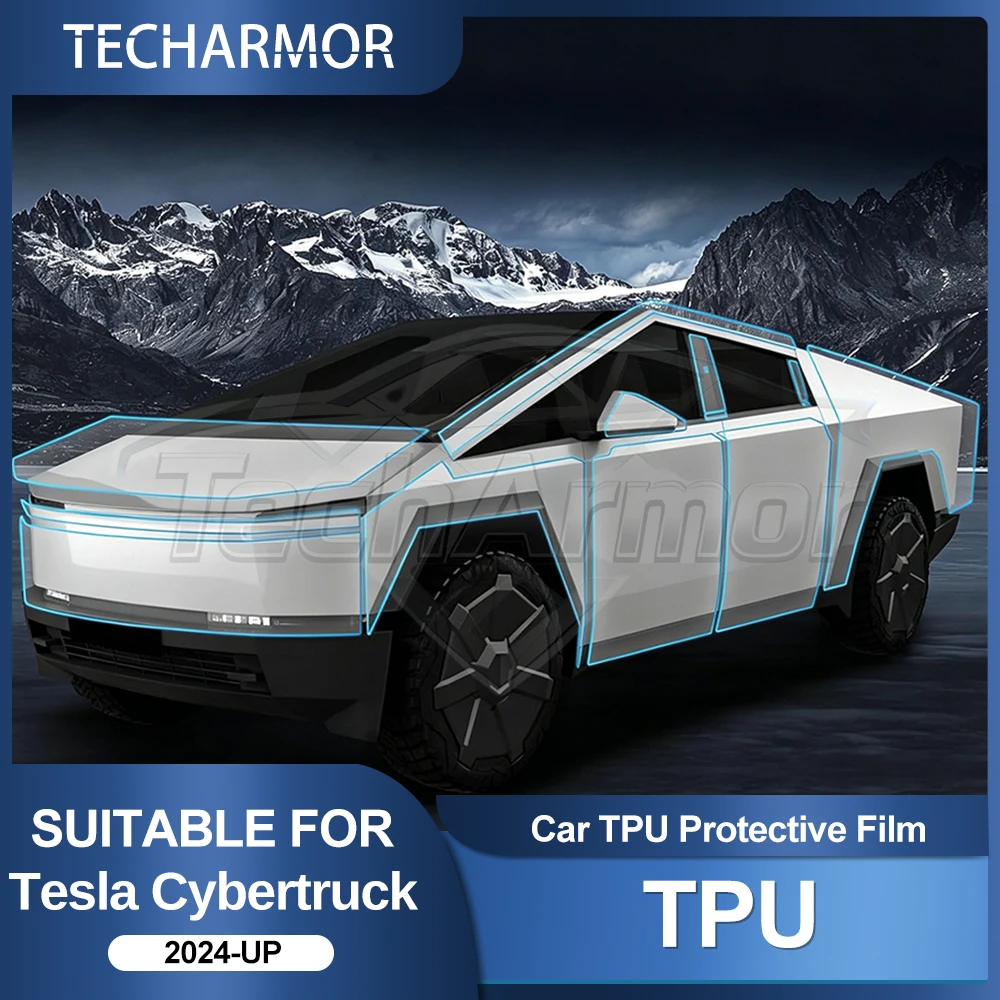 

Защитная пленка из ТПУ для фар Tesla Cybertruck 2024 2025 2026: антицарапийная, противотуманная, внешние автоаксессуары