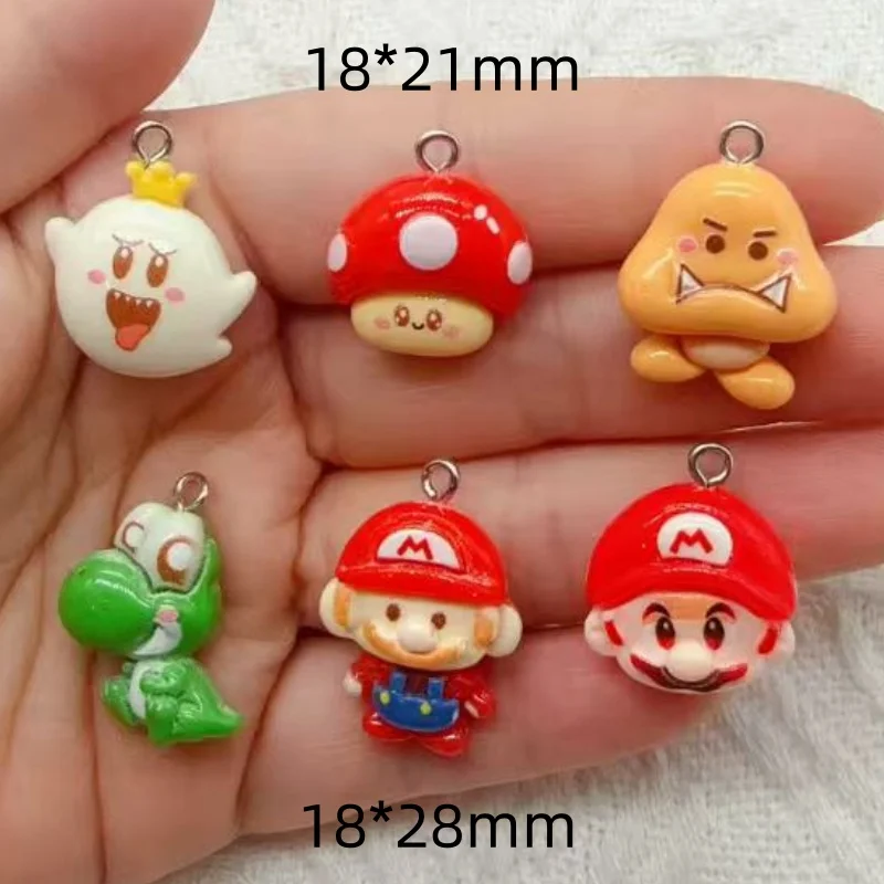 10pcs resin cartoon pendant, DIY jewelry making earrings, keychain accessories view 6