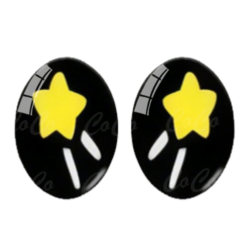 6pairs Cartoon Pop kristal Oog Sterren leerlingen 8x10mm/10x14mm/13x18mm Ovale foto glas cabochon demo platte achterkant Maken bevindingen