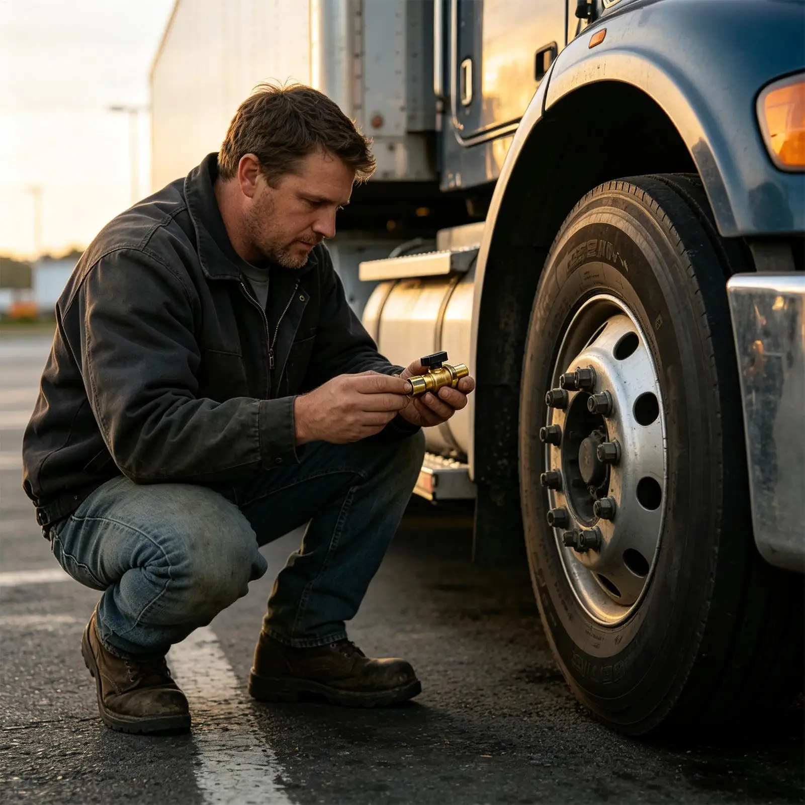 Brass Anti-Deviation Semi-Trailer Front Wheel Air Cut-Off Switch Directional Brake Air Pipe Cylinder Connection Valve for Truck