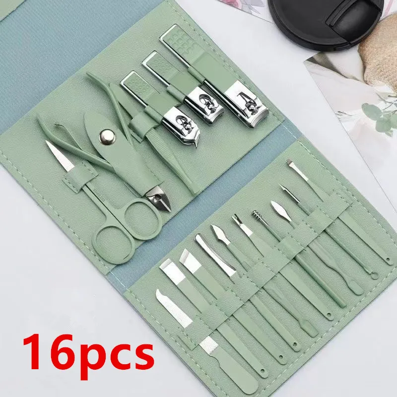 

Manicure Set Nail Clipper Kit 16 Pieces Stainless Steel Professional Pedicure Kit for Women Nail Care Tools with Travel Bag
