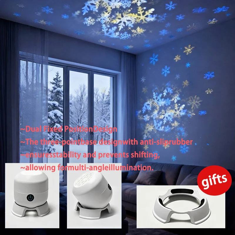 Dynamic Rotating LED Projector Light Rechargeable 360 Ocean Rotating Night Lights LED Atmosphere Lamp for Bedroom, Home Theater