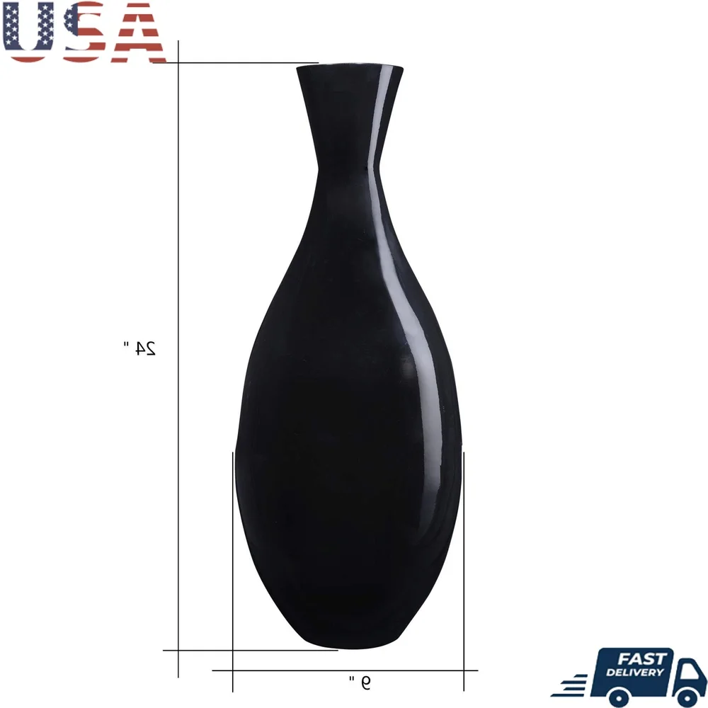 

Unique Handcrafted Bamboo Floor Vase Durable Teardrop Design Stylish Home Decor Accent Lightweight Decorative Piece