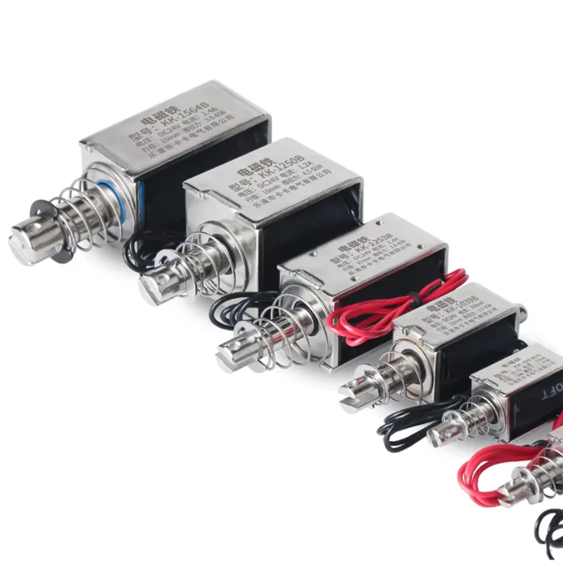 KK-1039B Industrial DC Solenoid Valve Push-Pull Type 12mm Stroke Strong Holding 5V/6V/12V/24V Force 1.5-35N for Switches