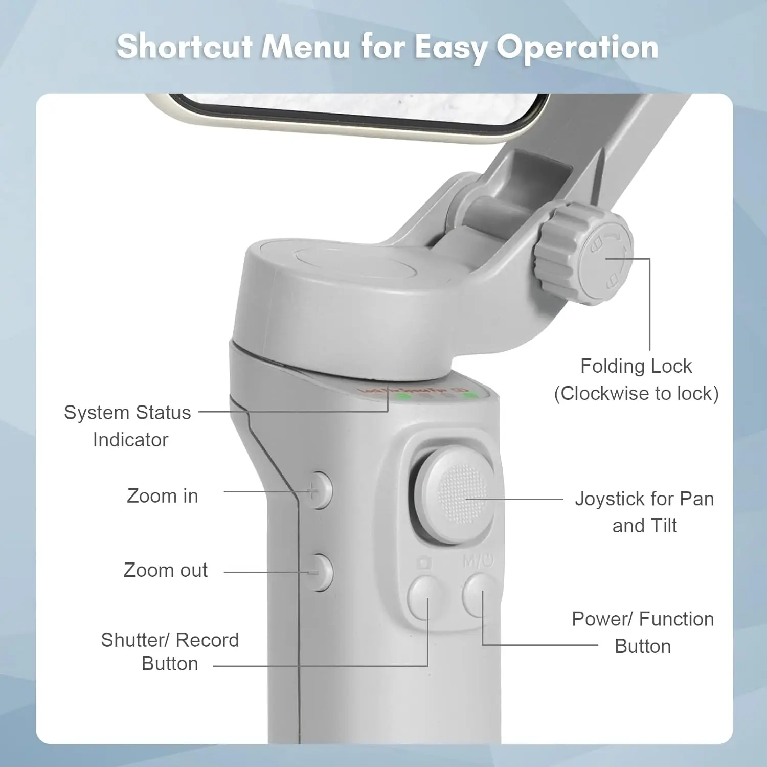 Portable handheld Gimbal stabilizer for Smartphone, Gimbal for Android iPhone ,stabilizzatore for Video with Face Tracking