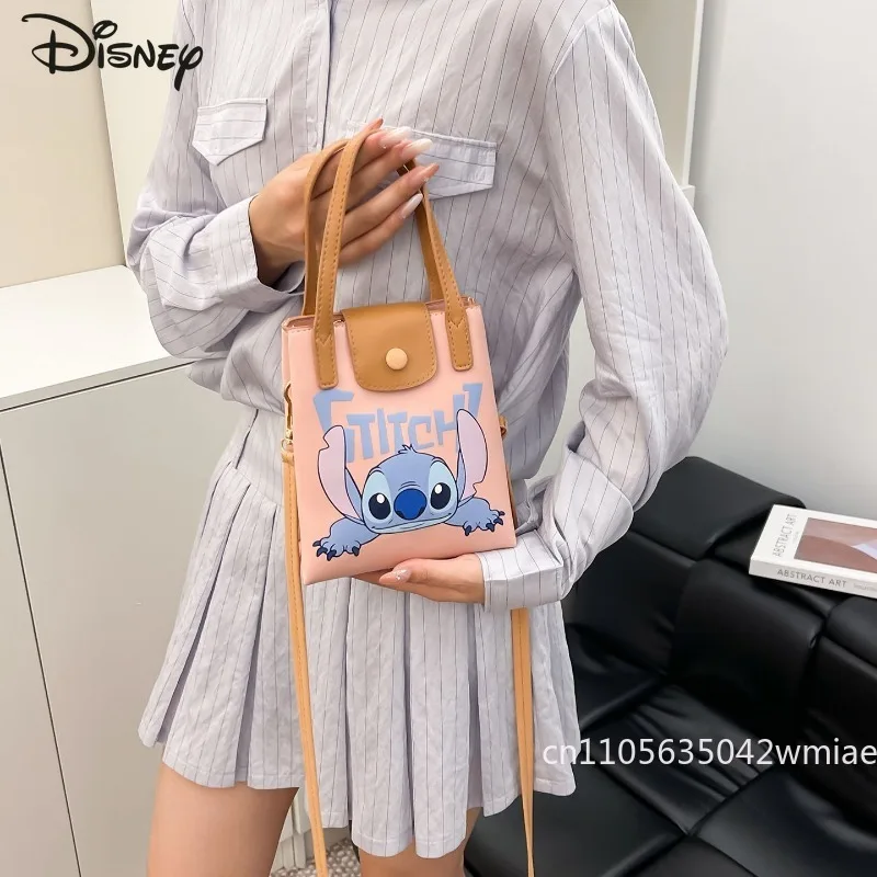 Stitch nova bolsa feminina elegante e de alta qualidade pu bolsa de ombro feminina dos desenhos animados multifuncional armazenamento crossbody saco
