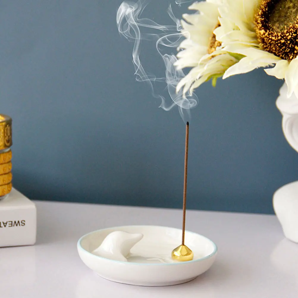 

Elegant Dolphin Incense Burner Tray Vintage Style Ceramic Animal Design Home Office Meditation Relax Sleep Decor