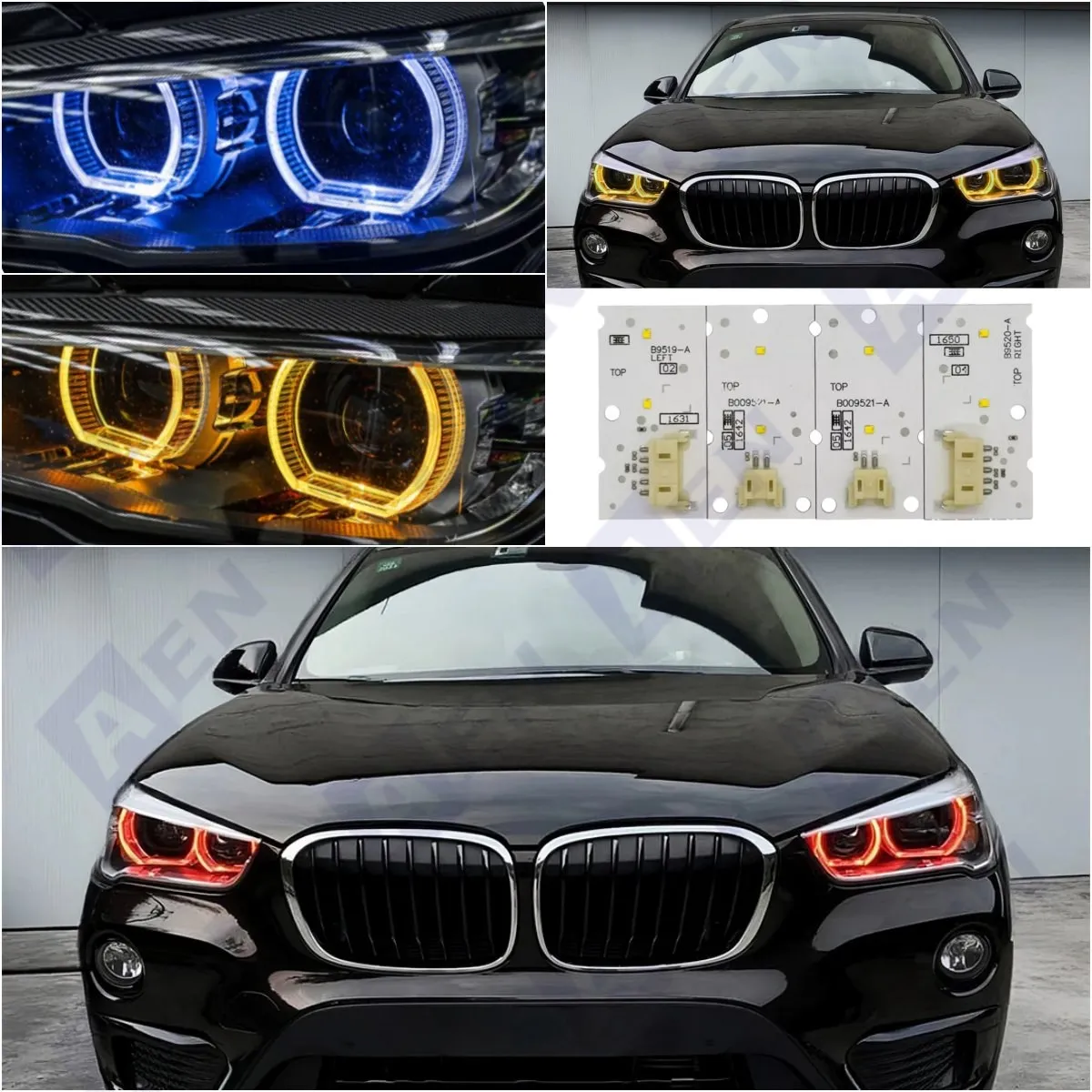 

Платы DRL без RGB «ангельские глазки» для BMW X1 F48 2017-2019 гг., светодиодные фары перед-LCI, модуль дневных ходовых огней 63117428791