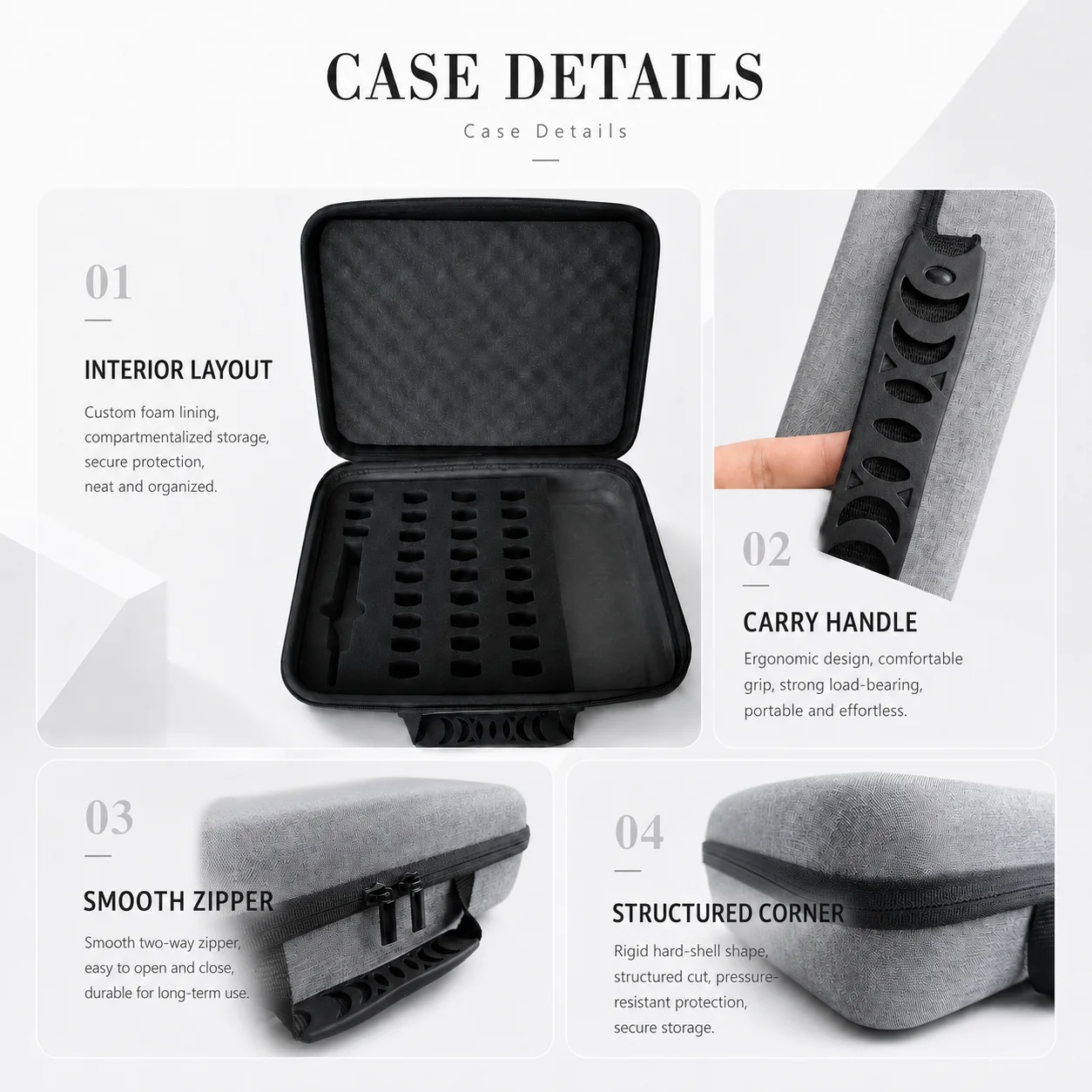 Portable Hard Shell Storage Case with 30 Slots for Wireless Tour Guide System, Designed for Transmitters and Receivers