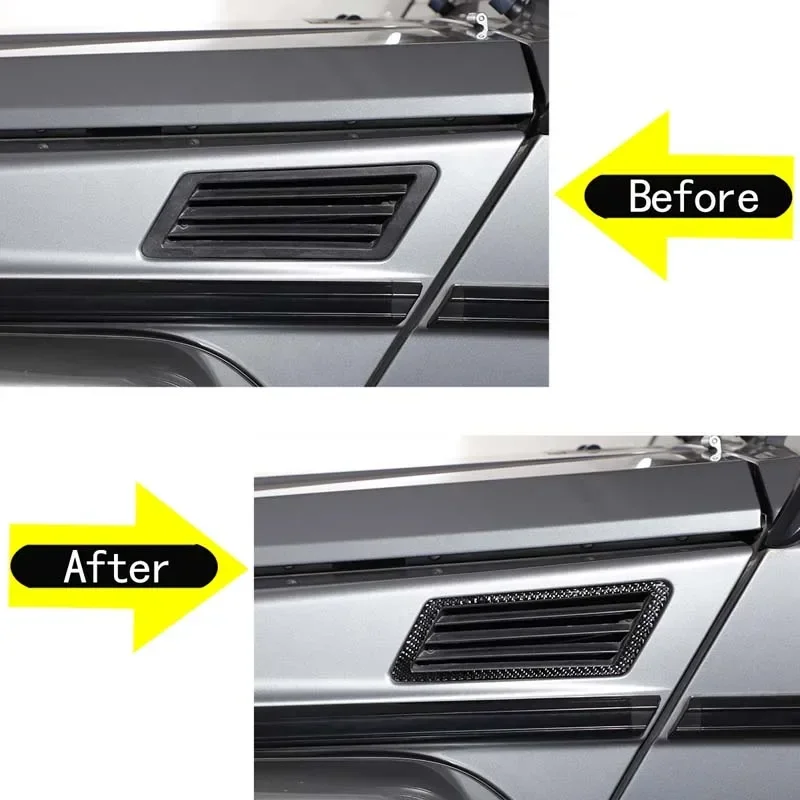 

For Mercedes-Benz G-Class W463 2007-18 Soft Carbon Fiber Fender Side Air Outlet Decorative Sticker Car Modification Accessories