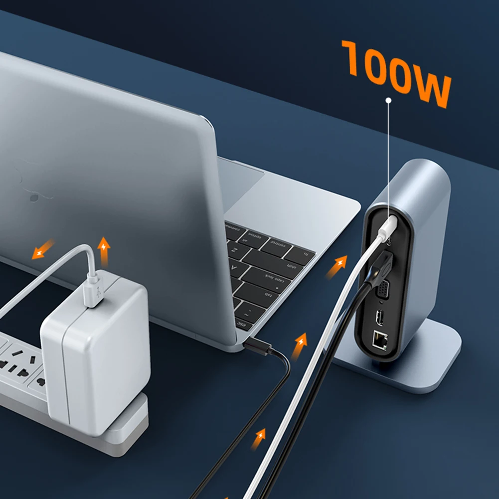 Imagem -04 - Otg Usb Tipo-c Hub Docking Station Adaptador Compatível com Hdmi 4k 30hz pd 100w Usb 3.0 Splitter para Laptop Universal