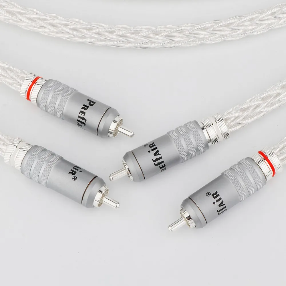 Hi-End 6AG OCC versilbertes 12-adriges Audiokabel – 24K vergoldete Cinch-Stecker, HiFi 2RCA auf 2RCA-Verbindung für Pro Audio – Detail 7