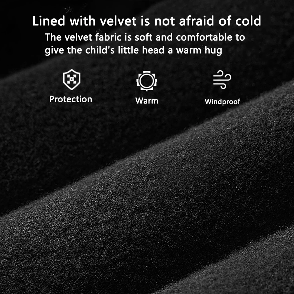 ROCKBROS Child Fleece Hooded Face Warmer Cycling Balaclava Windproof Fleece Breathable Full Face Mask Kids Bicycle Scarves Hats view 6