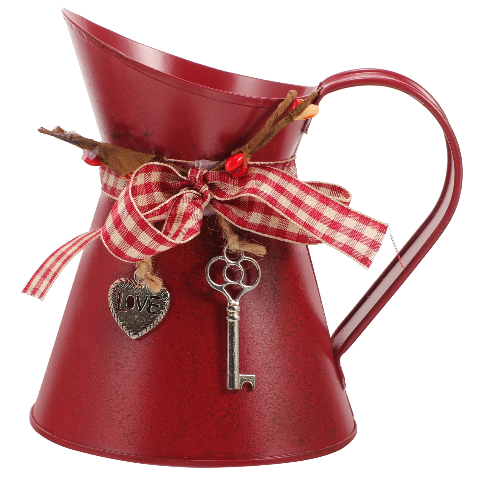 

Tin Bucket Flower Pot Vase Metal Planter Decorative Iron Vases Red Smooth Surface Garden Party Wedding Event Centerpiece Dry