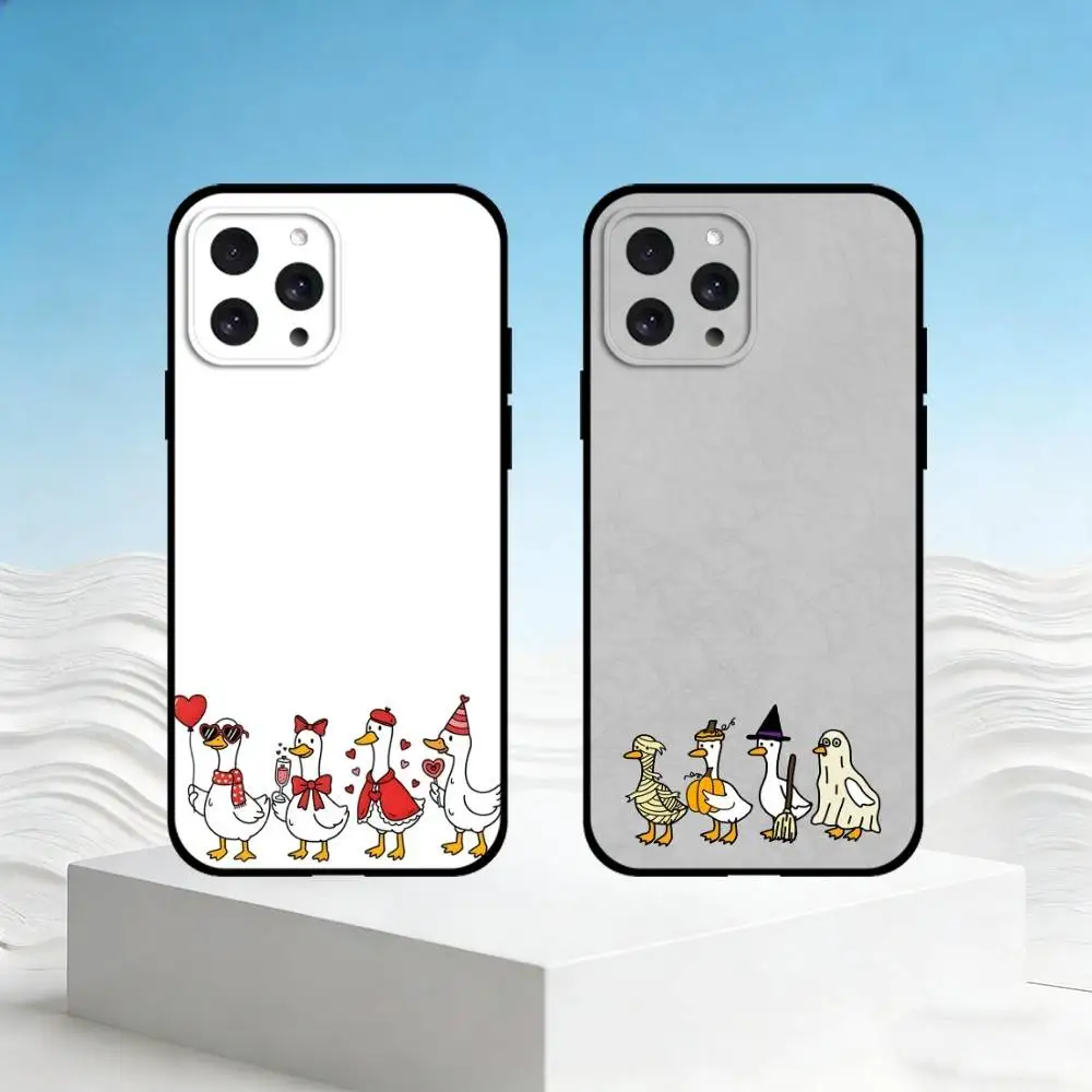 

Minimalist cartoon festival duck Phone Case For iPhone 17,16,15,14,13,12,11 Plus,Pro Max,SE4Soft Silicone Black Cover