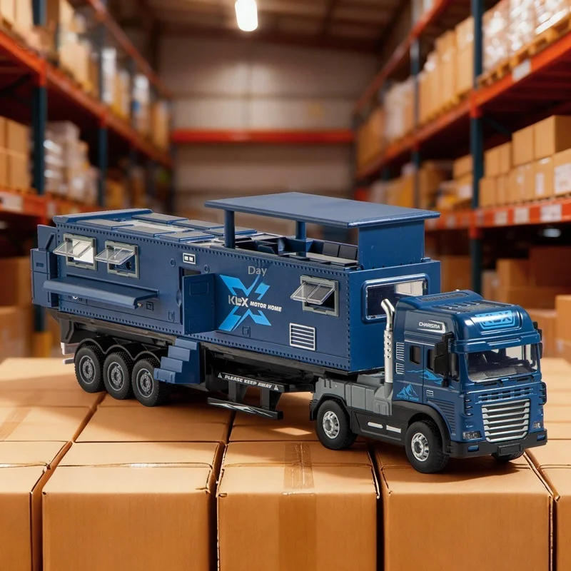 Charisma Extended Alloy Camper Truck Toy Simulation Off Road Camping Diecast Vehicle Model For Boys Kids Crash Resistant