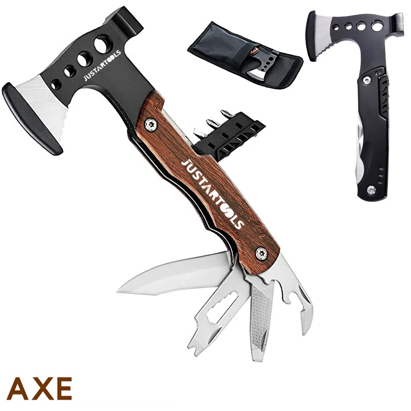 Household multi-function axe hammer, portable folding fire axe multi-purpose hammer, outdoor camping knife pliers tactical axe