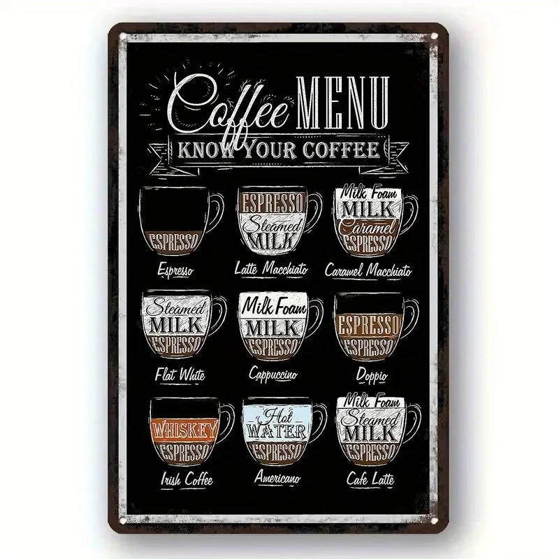 1pc, Coffee Metal Sign, Vintage Plaque Decor Wall Art,  Metal Hanging Decor for Kitchen Indoor Outdoor Garden Family Coffee