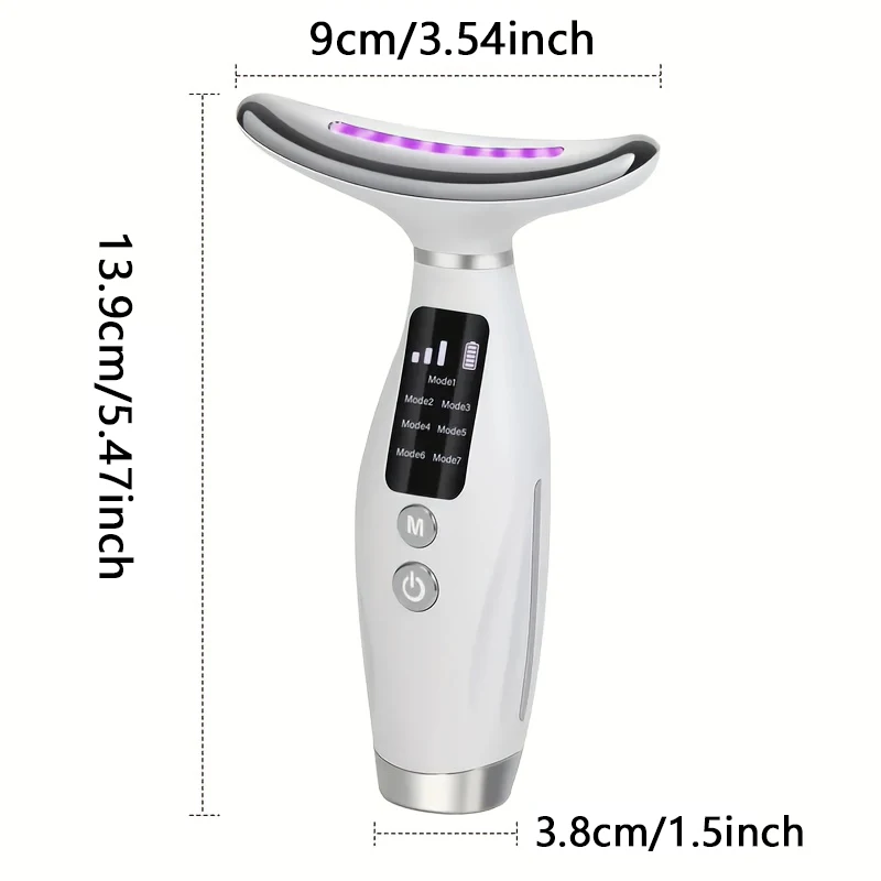 2025 جديد EMS مكركرنت الرقبة الوجه مدلك 7 اللون LED جهاز الوجه للوجه الرقبة الكتف الرعاية تهتز العلاج الاستخدام المنزلي #6