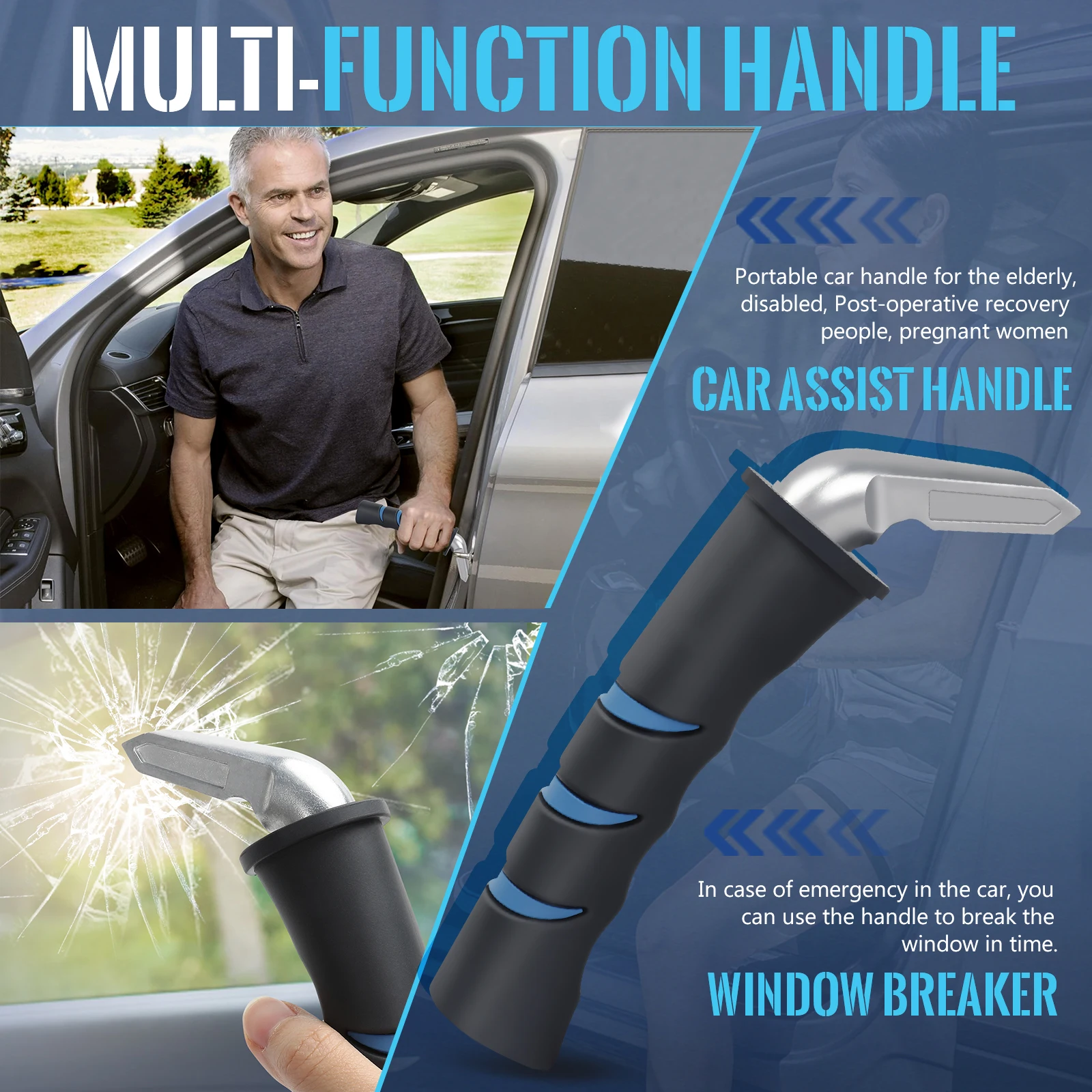 Winter Trip Car Door Assist Handle Portable Automotive Door Latch Handle Vehicle Door Grab Bar Stand Assist Suitable For Seniors